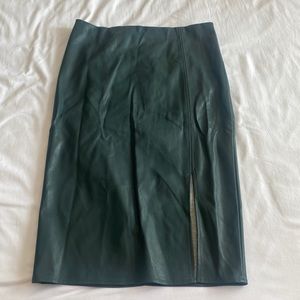 Ann Taylor green faux leather skirt